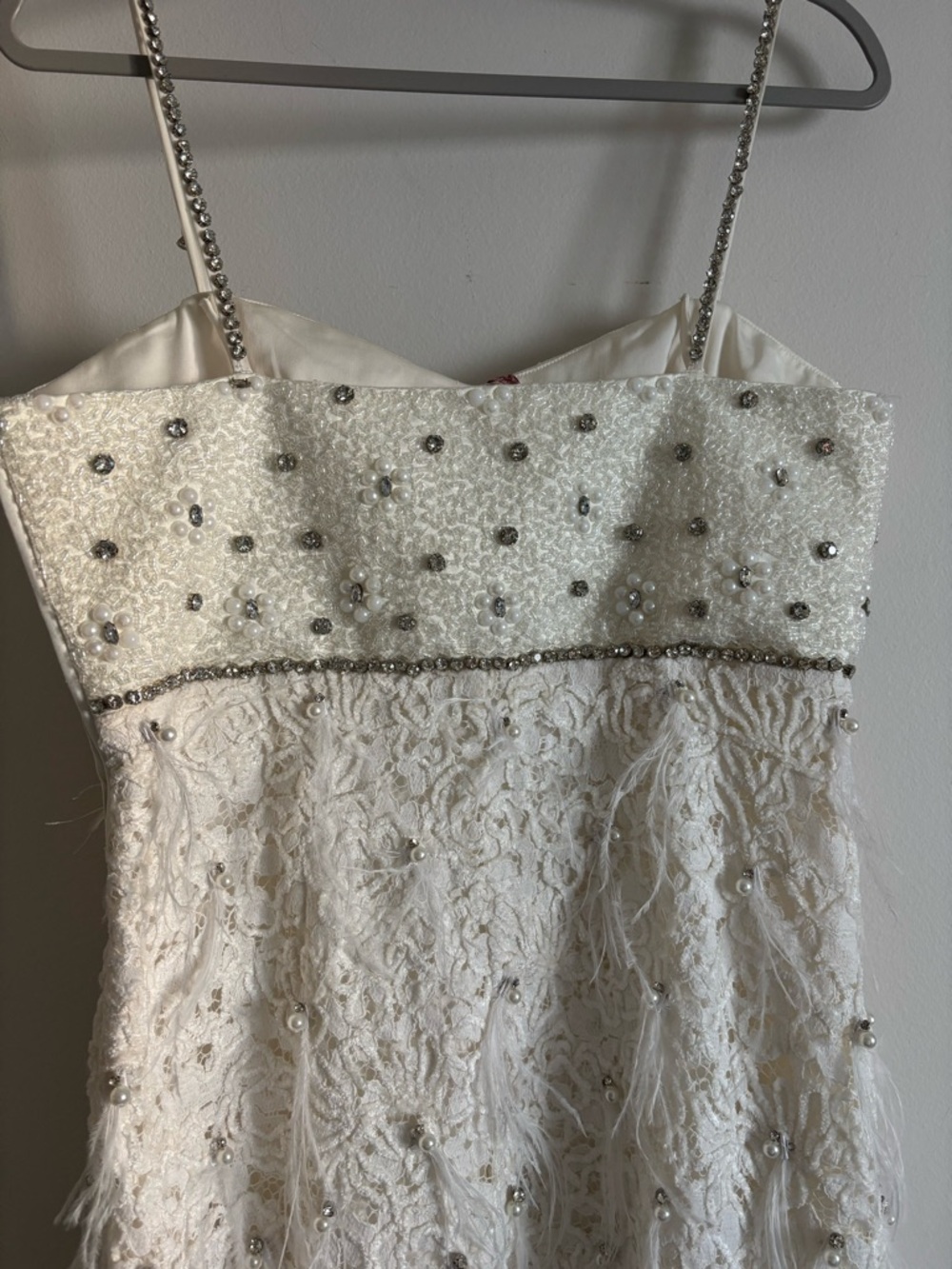 LOVESHACKFANCY - BRIANNE BEADED MINI DRESS - CREAM size 8 NWT - Picture 8 of 10